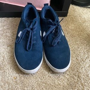 Navy blue sneakers